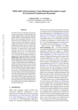 MIDGARD: Self-Consistency Using Minimum Description Length for
  Structured Commonsense Reasoning