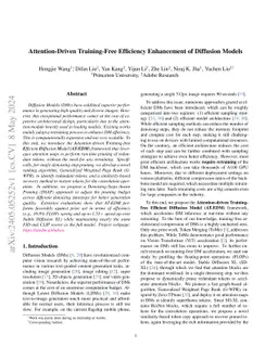 Attention-Driven Training-Free Efficiency Enhancement of Diffusion
  Models