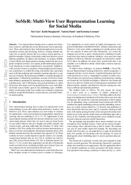 SoMeR: Multi-View User Representation Learning for Social Media