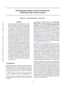KV-Runahead: Scalable Causal LLM Inference by Parallel Key-Value Cache
  Generation