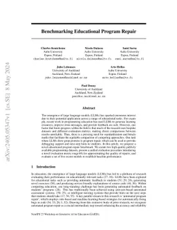 Benchmarking Educational Program Repair