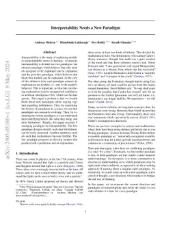 Interpretability Needs a New Paradigm