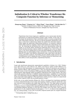 Initialization is Critical to Whether Transformers Fit Composite Functions by Reasoning or Memorizing