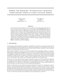 Fishing for Magikarp: Automatically Detecting Under-trained Tokens in
  Large Language Models