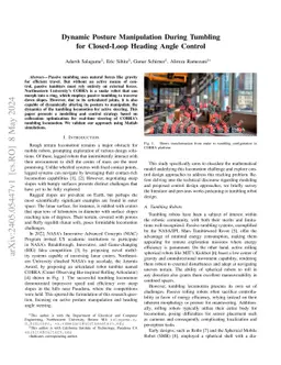 Dynamic Posture Manipulation During Tumbling for Closed-Loop Heading
  Angle Control