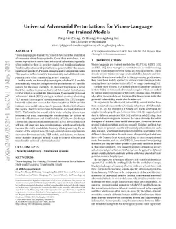Universal Adversarial Perturbations for Vision-Language Pre-trained
  Models