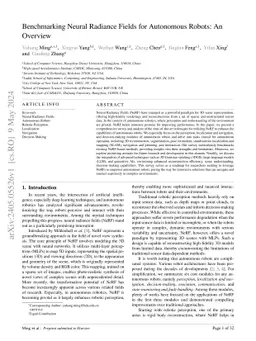 Benchmarking Neural Radiance Fields for Autonomous Robots: An Overview