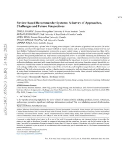 Review-based Recommender Systems: A Survey of Approaches, Challenges and Future Perspectives