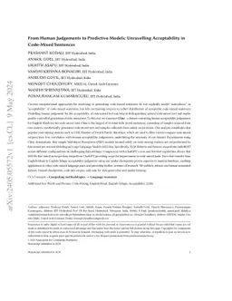 From Human Judgements to Predictive Models: Unravelling Acceptability in Code-Mixed Sentences