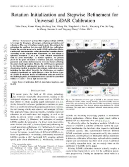 Rotation Initialization and Stepwise Refinement for Universal LiDAR
  Calibration
