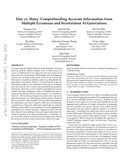 One vs. Many: Comprehending Accurate Information from Multiple Erroneous
  and Inconsistent AI Generations