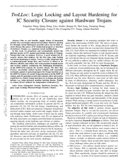 TroLLoc: Logic Locking and Layout Hardening for IC Security Closure
  against Hardware Trojans