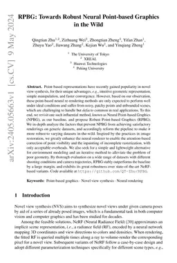 RPBG: Towards Robust Neural Point-based Graphics in the Wild