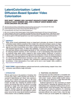 LatentColorization: Latent Diffusion-Based Speaker Video Colorization
