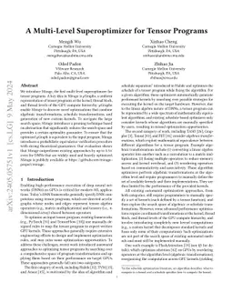 Mirage: A Multi-Level Superoptimizer for Tensor Programs