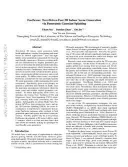 FastScene: Text-Driven Fast 3D Indoor Scene Generation via Panoramic
  Gaussian Splatting