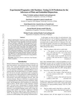 Experimental Pragmatics with Machines: Testing LLM Predictions for the
  Inferences of Plain and Embedded Disjunctions