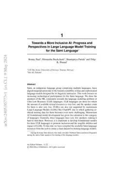 Towards a More Inclusive AI: Progress and Perspectives in Large Language
  Model Training for the Sámi Language