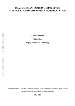 DragGaussian: Enabling Drag-style Manipulation on 3D Gaussian
  Representation