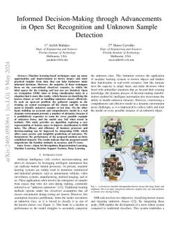 Informed Decision-Making through Advancements in Open Set Recognition
  and Unknown Sample Detection