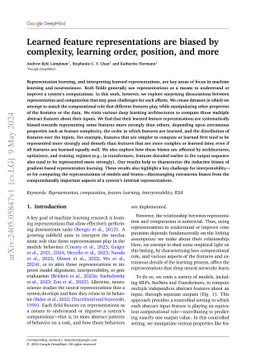 Learned feature representations are biased by complexity, learning
  order, position, and more