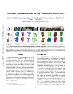 Free-Moving Object Reconstruction and Pose Estimation with Virtual
  Camera