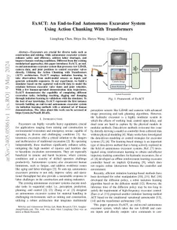 ExACT: An End-to-End Autonomous Excavator System Using Action Chunking
  With Transformers