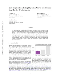 Safe Exploration Using Bayesian World Models and Log-Barrier
  Optimization