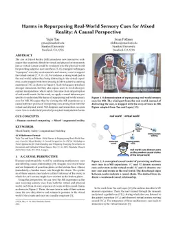 Harms in Repurposing Real-World Sensory Cues for Mixed Reality: A Causal
  Perspective