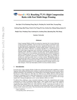OpenBA-V2: Reaching 77.3% High Compression Ratio with Fast Multi-Stage
  Pruning