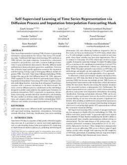 Self-Supervised Learning of Time Series Representation via Diffusion
  Process and Imputation-Interpolation-Forecasting Mask