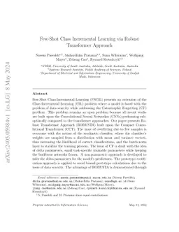 Few-Shot Class Incremental Learning via Robust Transformer Approach