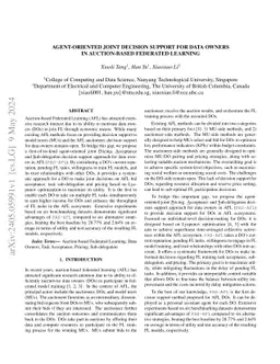 Agent-oriented Joint Decision Support for Data Owners in Auction-based
  Federated Learning