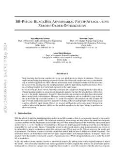 BB-Patch: BlackBox Adversarial Patch-Attack using Zeroth-Order
  Optimization