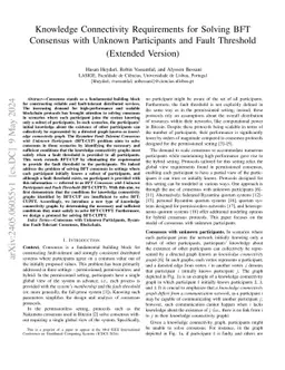 Knowledge Connectivity Requirements for Solving BFT Consensus with
  Unknown Participants and Fault Threshold (Extended Version)