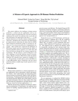 A Mixture of Experts Approach to 3D Human Motion Prediction