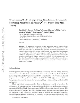 Transforming the Bootstrap: Using Transformers to Compute Scattering
  Amplitudes in Planar N = 4 Super Yang-Mills Theory