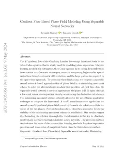 Gradient Flow Based Phase-Field Modeling Using Separable Neural Networks