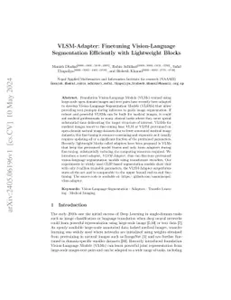 VLSM-Adapter: Finetuning Vision-Language Segmentation Efficiently with
  Lightweight Blocks