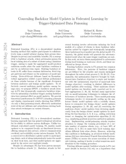 Concealing Backdoor Model Updates in Federated Learning by
  Trigger-Optimized Data Poisoning
