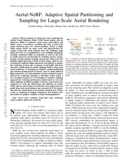 Aerial-NeRF: Adaptive Spatial Partitioning and Sampling for Large-Scale
  Aerial Rendering
