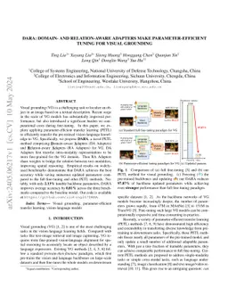 DARA: Domain- and Relation-aware Adapters Make Parameter-efficient
  Tuning for Visual Grounding