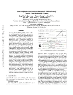 Learning to Solve Geometry Problems via Simulating Human Dual-Reasoning
  Process