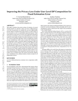 On Improving the Composition Privacy Loss in Differential Privacy for Fixed Estimation Error