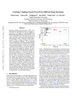 Learning A Spiking Neural Network for Efficient Image Deraining
