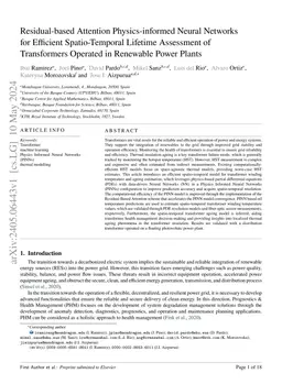 Residual-based Attention Physics-informed Neural Networks for Efficient
  Spatio-Temporal Lifetime Assessment of Transformers Operated in Renewable
  Power Plants