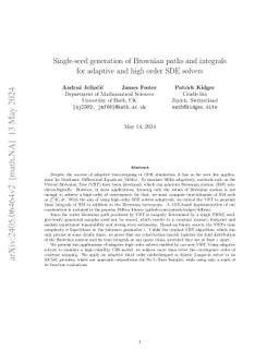 Single-seed generation of Brownian paths and integrals for adaptive and high order SDE solvers