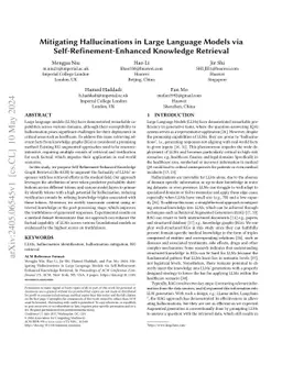 Mitigating Hallucinations in Large Language Models via
  Self-Refinement-Enhanced Knowledge Retrieval
