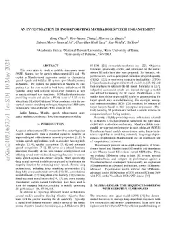 An Investigation of Incorporating Mamba for Speech Enhancement