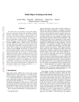 Multi-Object Tracking in the Dark